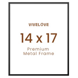 Vivelove 14x17 Metal Picture Frame, Black Aluminum Picture Frames with Tempered Glass, Wall Mounting Horizontally or Vertically, for Hanging Diploma, Certificates and Decor for Wall-1Pack