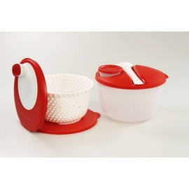 Tupperware Salad Spinner Salad Carousel 3.8 L Red/White + Lid + Cutlery + Container 34352