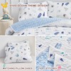 Joyreap 3-Piece Cotton Quilt Set Full/Queen, Vibrant Ocean Theme Starfish