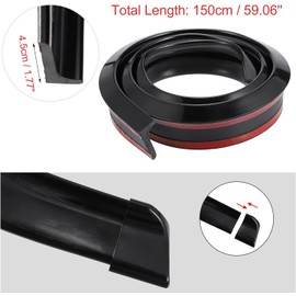 4.93Ft Car Wheel Arch Trim,Fender Flares Arches Wing Expander Car Wheel Eyebrow Anti-Collision Strip for Pickup SUV Car Fender Flare Edge Trim (4.5CM) Black