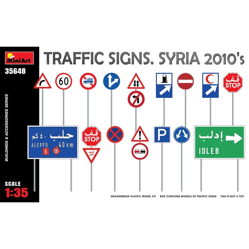 Miniart MA35648 1/35 Serie Road Sign Set, 2010s Plastic Model