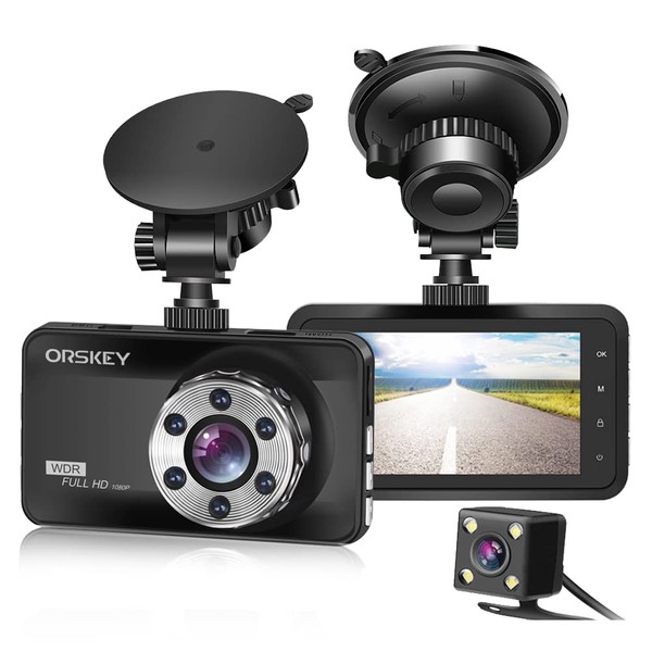 ORSKEY Dashcam Auto Vorne und Hinten 1080P Full HD Autokamera
