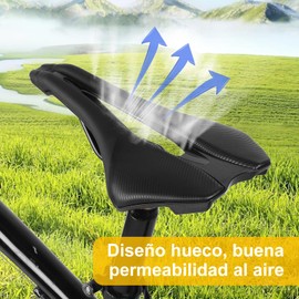 BestYiJo Asientos para Bicicletas, cómodo Asiento de Bicicleta de Cuero, Transpirable, Impermeable, fórmula Fija Sillín de Bicicleta, Asiento de Bicicleta para montaña, Ciudad, Carretera, Carreras