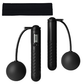 Ropeless Skipping Rope, Cordless Skipping Ropes for Adults, Workout Exercise Cardio Smart Digital Gravity Ball Jump Rope without Rope for Home Workout Equipment for Women Men