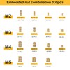 AJOYIB Pack of 330 Brass Threaded Inserts Nut M2 M3