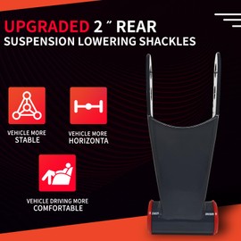 2" Lowering Drop Shackles Rear Kit: for Silverado Chevy GMC Sierra 1500 2019-2024 Leaf Spring Upgraded 2 Inch Suspension Lowering Shackle Replaces 712120 More Stable Horizontal Comfortable (712120)