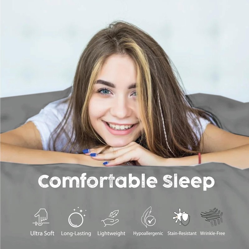 Ev Dekor Double Fitted Sheet Charcoal | Grey - Deep