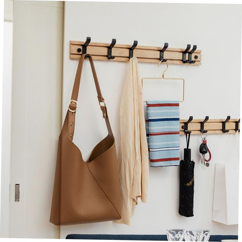 LABRIMP 1 Set Modern Bamboo Coat Hat Rack Stylish Hanging