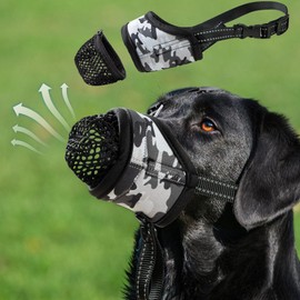 Dog Muzzle Soft Mesh Face Mask for Small Medium Large Breed Sized and Anti Biting Barking Prevent Chewing, Breathable Drinkable Adjustable Bozales para Perros Basket Dogs Training Tools Mouth Guard L