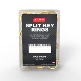 Silipac Keyrings 100PCS Bulk Steel Round Metal 1 inch Split Ring Heavy Duty Keychain Dealer Lanyard Car Key DIY Tag Jumprings