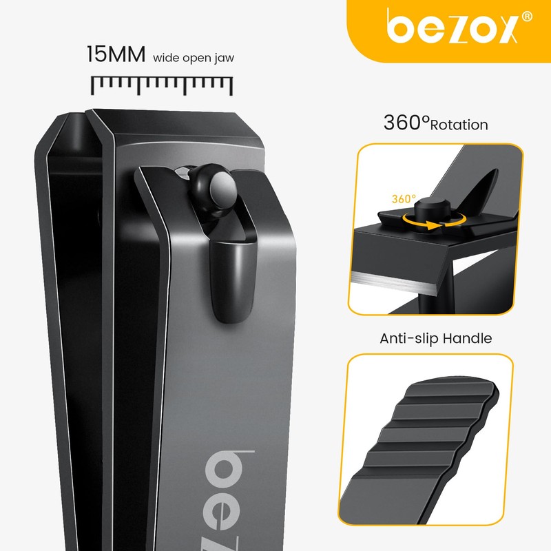 BEZOX Large Toe Nail Clippers for Thick Nails - Straight