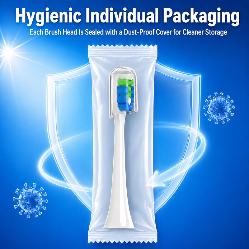 Replacement Heads Compatible with Auraglow Sonus Electric Toothbrush,for Auraglow Electric