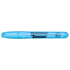 TICONDEROGA Emphasis Fluorescent Highlighters, Desk Style, Chisel Tip, Blue, 12-Pack (47067)