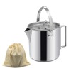 1.2L Camping Pot Stainless Steel Tea Kettle Outdoor Water Boiler