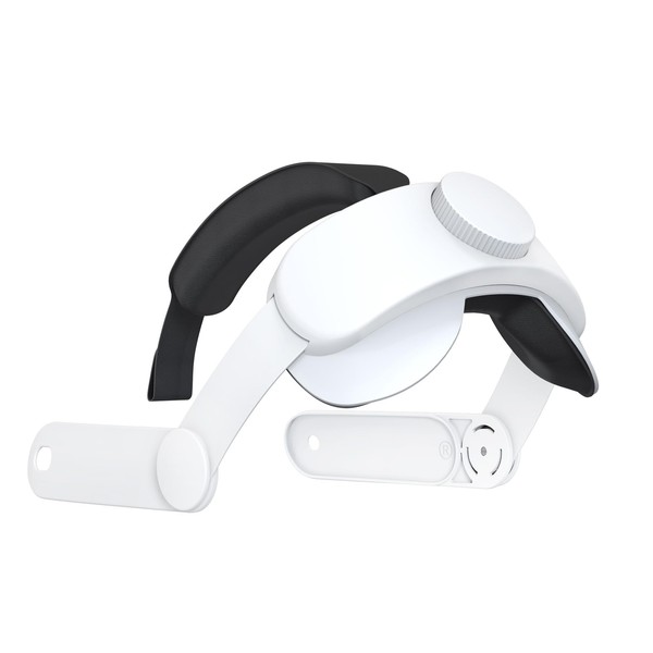 Adjustable Headband Compatible with Meta Quest 3, Lightweight VR Headwear Holder, Elite Strap, Replacement for Improved Comfort, Support and Gaming Immersion VR Accessories (White)