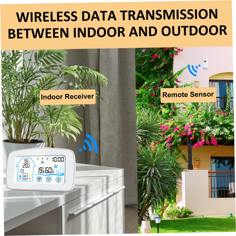 KONTONTY Wireless Weather Station Digital Thermometer Thermometer Portable Weather Station