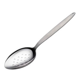 CURISEW Kunz Spoon Perforated | 1/8 Inch Small Holes Perforated Spoon for Draining & Scooping Small Foods, 9 Inch Solid Chef Spoons Slotted, Stainless Steel, Easy to Clean, Plating & Cooking