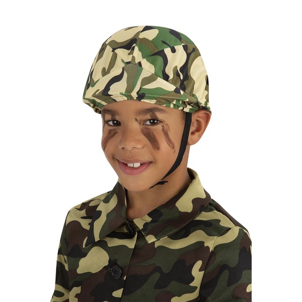 Smiffys 53288 Kids Army Camo Helmet, Unisex Children, Green, One Size