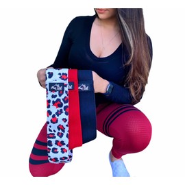 Pure Lust Booty Bands,Resistance Bands,Glute Bands,Fabric Workout Bands,Exercise Bands,Hip Bands,Red,Black,Leopard,Light,Medium & Heavy Resistance