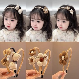 SMYAXUNW Small child non-slip hairband 3d flower bow decoration children's hairband suitable for parties birthday gifts headwear
