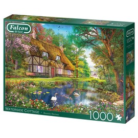 Jumbo Falcon 11350 Waterside Cottage - Puzzle de 1000 Piezas, Multicolor, Talla única