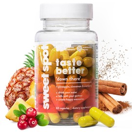 Sweet Spot  Suplemento para la salud vaginal con piña y arándano, 60 cápsulas  Refresca el sabor, promueve el equilibrio femenino, el equilibrio del  