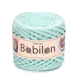 T-Shirt Yarn Cotton Fettuccini Zpagetti - Crocheting Knitting Macrame T Shirt Yarn - 100 Meter 5-7 mm Mint