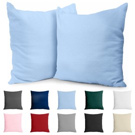 Dreamzie Renforcé Cotton Pillowcase 40 x 40 cm (Set of 2) – Light Blue – Densely Woven with 57 Threads/cm² – Cushion Cover 40 x 40 cm – OEKO-TEX Certified