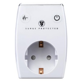 Masterplug SRGAUSBPW/G-MP 1 Charger, Max. 2.1 A, 2x USB Port + Schuko Socket with Surge Protection and Child Lock, 3680 W, 250 V, White, 2-Way