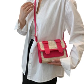 TQUXNGA Small Square Retro Handbag for Women Classic Stylish Vintage Handbag, rose