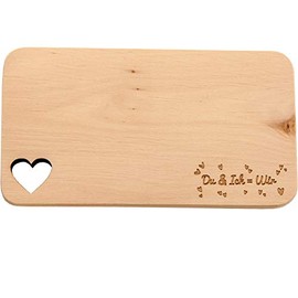 Spruchreif Premium Quality 100% Emotional Wooden Breakfast Board with Engraving - Bread Board with Heart Cut-Out - Gift for Mum, Dad, Grandma, Granddad - Father's Day