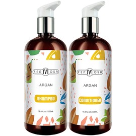 Fermosa Argan Oil Shampoo and Conditioner Bundle - Moisturizing & Hydrating Moroccan Argan Oil, Sulfate Free, Scalp Treatment, Anti Dandruff, Beauty Hair Treatment 2 x 16.9oz
