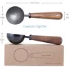 Easyworkz Retro Stainless Steel Coffee Scoop with Black Walnut Handle,10g