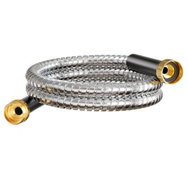 Beitopamz Short Garden Hose 5 ft, Male to Female Heavy Duty Stainless Steel Small Water Hose Extende Connector, Flexible No Kinks, Leakproof 3/4 in Fittings, Lightweight Leader Hose for Patio, Lawn