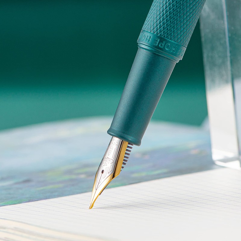 Hongdian Green Forest Fountain Pen Blade Nib Classic Design Calligraphy