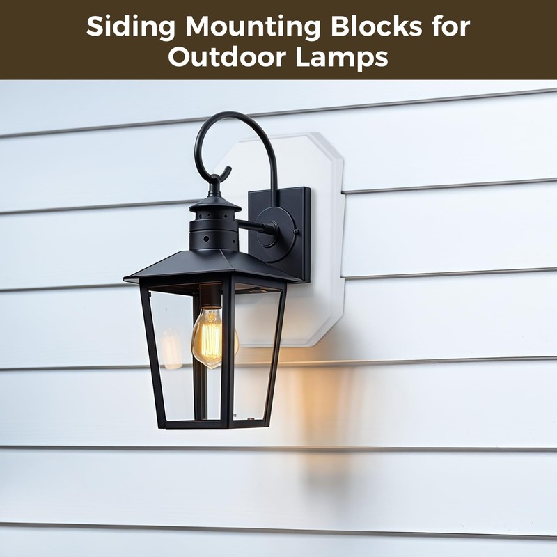 Vinyl Siding Light Mounting Blocks, PVC Built-in Electrical Box Mounting