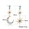 Moon Statement Earrings for Women, Crescent Moon Star Dangle Earrings