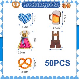 Oktoberfest Decoration: Set of 50 Wooden Scatter Decoration for Oktoberfest Table Decoration