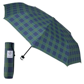WEB Exclusive 10341 3 Second Urawaza Umbrella, Rain Umbrella, Large, UV Wide, Folding Umbrella, 23.6 inches (60 cm), Check, deep blue