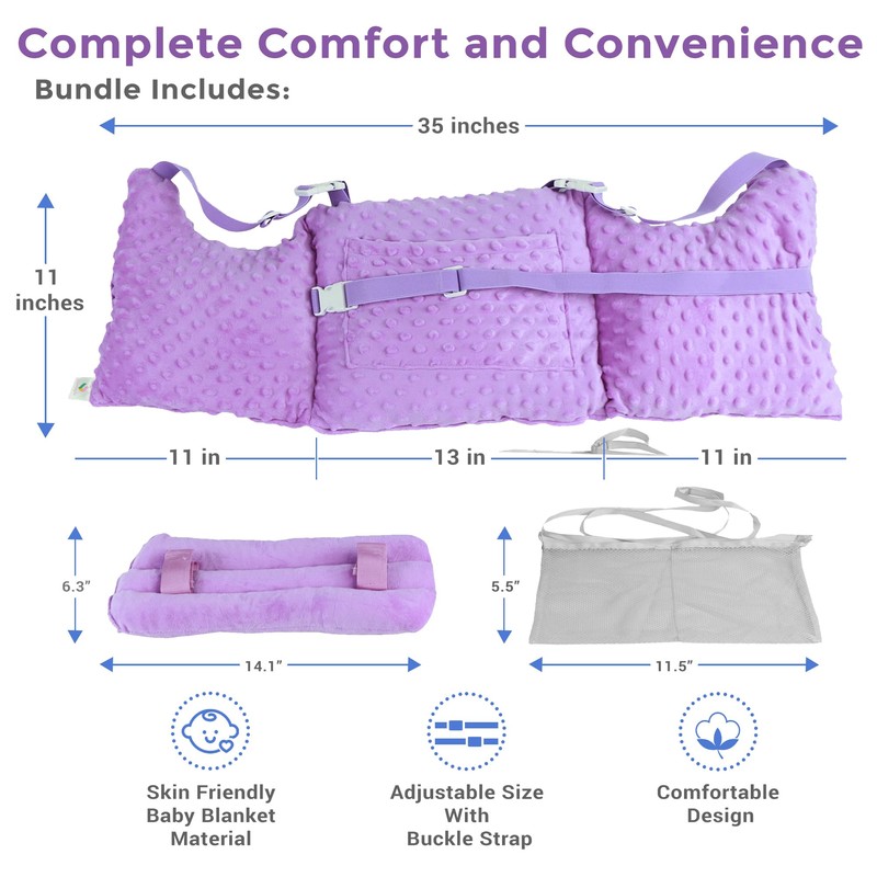Zomaple Mastectomy Pillow with Strap, Seat Belt Cover & Shower