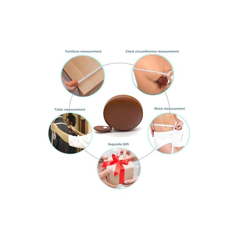 Cinta métrica corporal, paquete de 2 cintas métricas de piel,