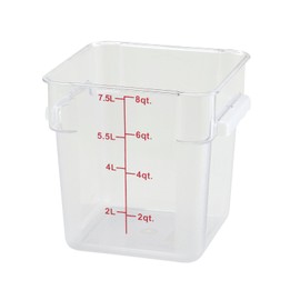 Winco PC Square Storage Container, 8quart,Clear, Medium