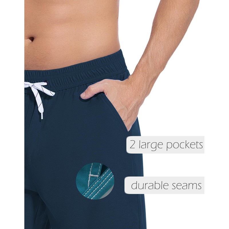 ACHTELEPHS Long Swimming Trunks, Men's Swimming Shorts, Quick-Drying Board Shorts
