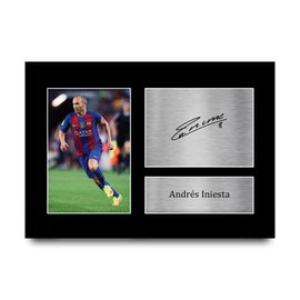 HWC Trading Andres Iniesta Barcelona Gifts Printed Signed Autograph Picture for Football Fans and Supporters - A4