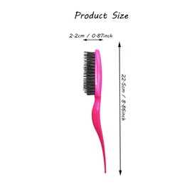 Slick Back Brush, 4 Pcs Comfortable Grip Slick Back Hair Brush, Exquisite Portable Hair Brush, Used To Adjust The Hair Style And Comb The Hair (Black And Rose Red)