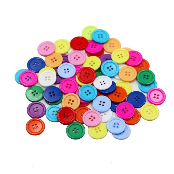 Mahaohao 1 Inch Buttons Sewing Flatback Resin Button 12 Mixed