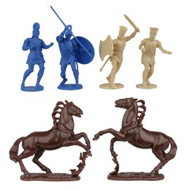LOD Trojan War Greek vs Trojan Chariot Playset: 12 BLUE TAN 1:30 Plastic Figures