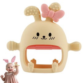 Chuya Bunny Teether Toys,Bunny Baby Teething Mittens Textured BPA-Free Silicone Chew Toys Soothe Sore Gums