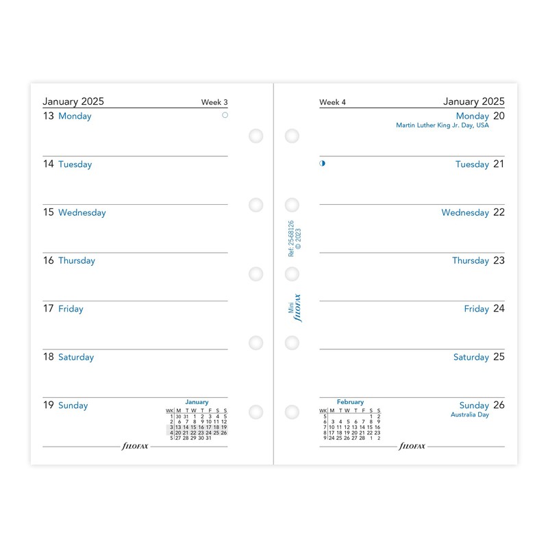 Mini Week per page English 2025