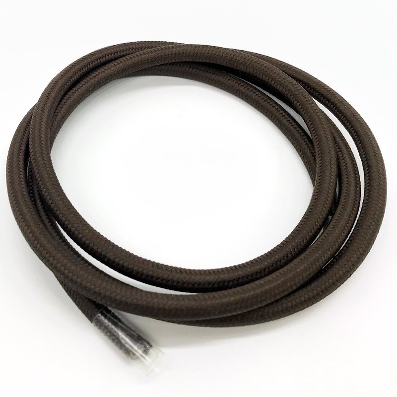 3 m Textile Cable Brown Plain Colours 3 x 0.75